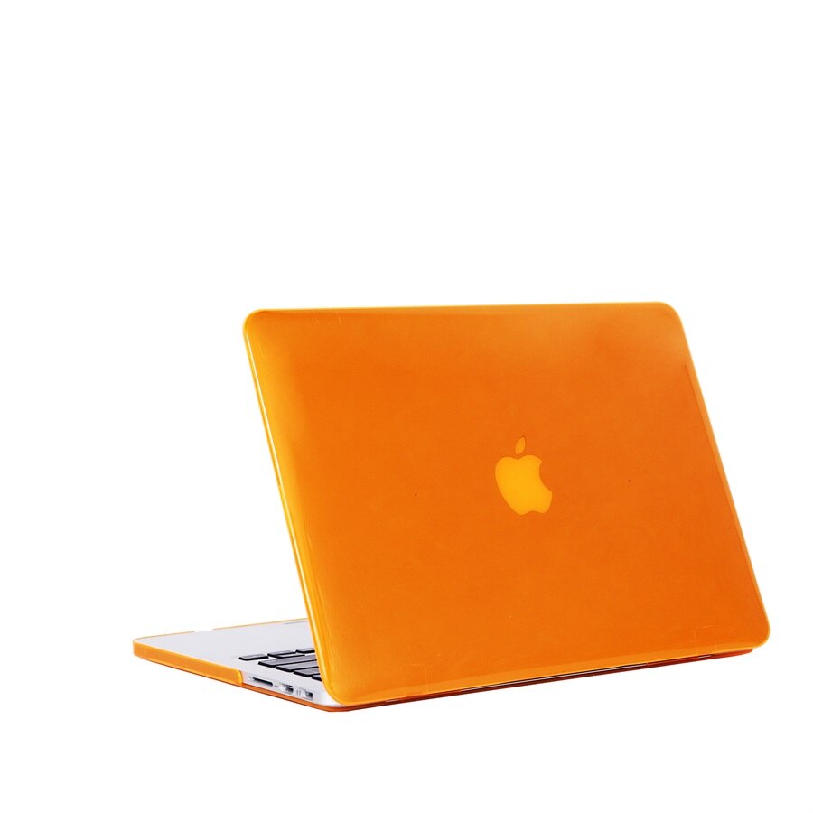 For Old Macbook Pro 13 with Retina Case, Crystal Clear Hard Case & Silicone Keyboard Cover Screen Protector for A1425 A1502: Clear Orange