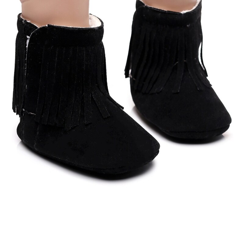 bébé bottes de neige -né bébé fille garçon enfants solide frange chaussures infantile enfant en bas âge à semelle souple anti-dérapant bottes 0-24M Bebe mocassins: B / 13-18 mois