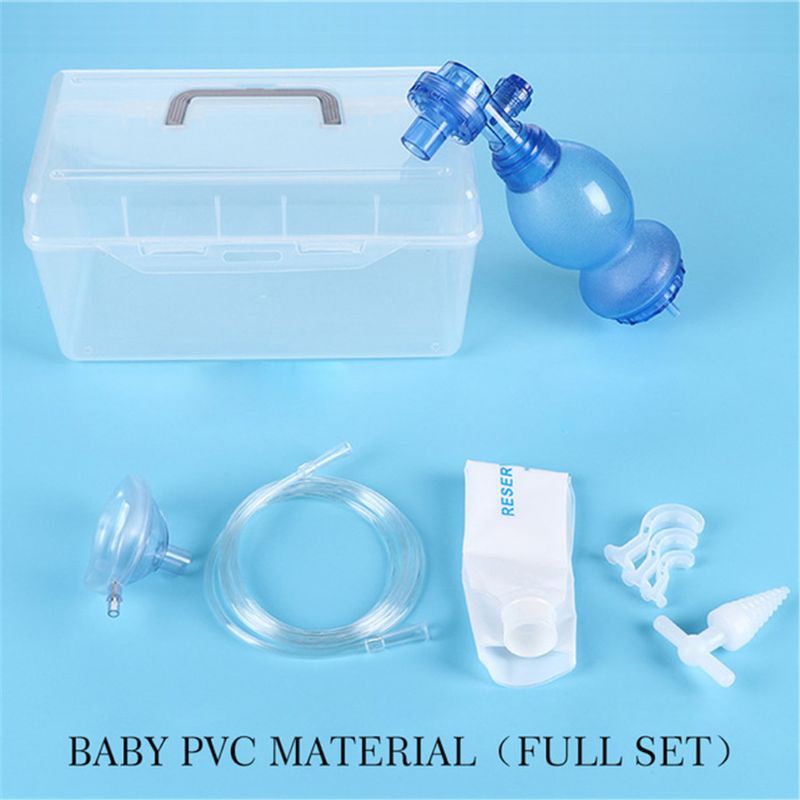 Adulto/crianças/infantil manual ressuscitador pvc ambu saco oxigênio tubo kit de primeiros socorros: C