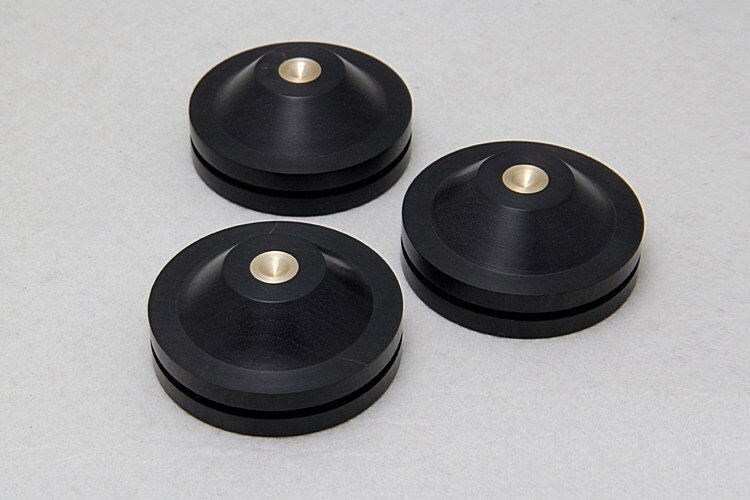 8x Ebony Wood Speaker Spikes - 33mm & 43mm Isolation Pads for HIFI Stands