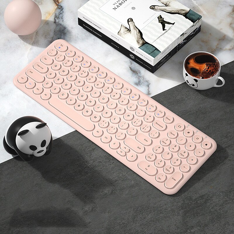 2.4G Wireless Keyboard Mouse Set For Laptop PC Gamer Xiaomi Lenovo Wireless Gaming Computer Keyboard Silent Laptop Keypad Gamer: Pink Keyboard