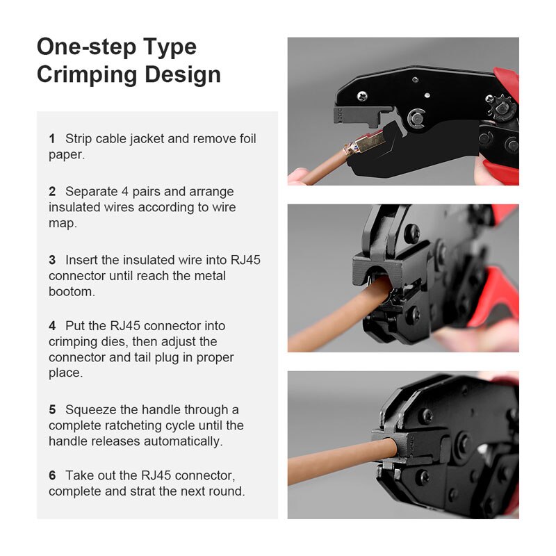 Zoerax cat 7 crimper tool crimping tang network crimper for cat 7 cat 6a stp modulære plugger med  rj45 8 p 8c kontakt