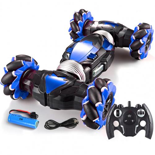 Sounding effect racing car model lighting effect 1/12 scales gesture induction twisting off-road speed car toy for children adults: Blue single mode