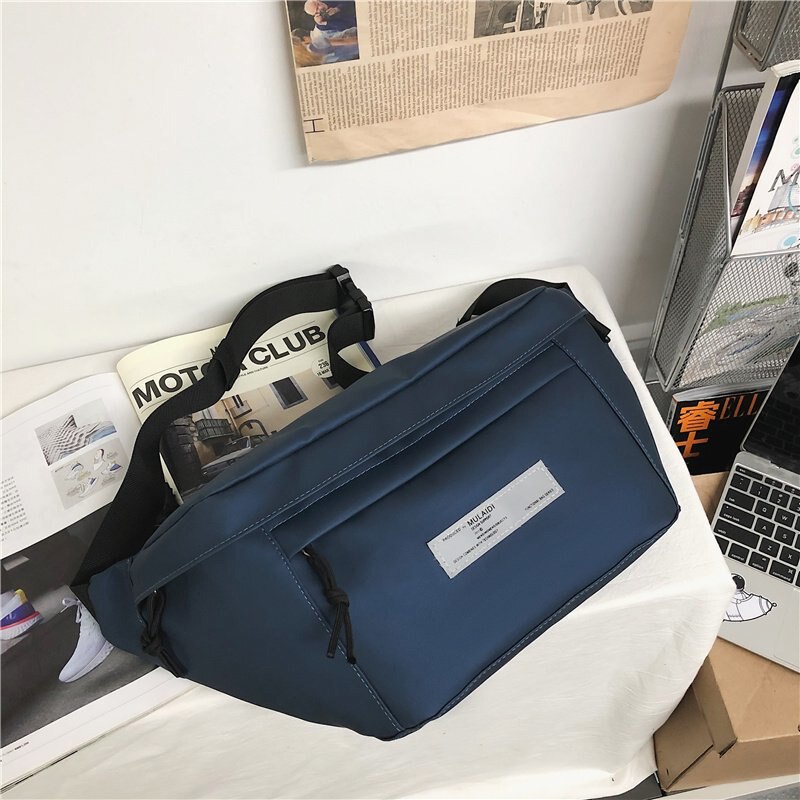 Taille Tas Grote Capaciteit Unisex Fanny Pack Street Wear Borst Zak Hip Hop Crossbody Tas Ms Mode Reflecterende Grote Riem taille Verpakking: blue Waist bag