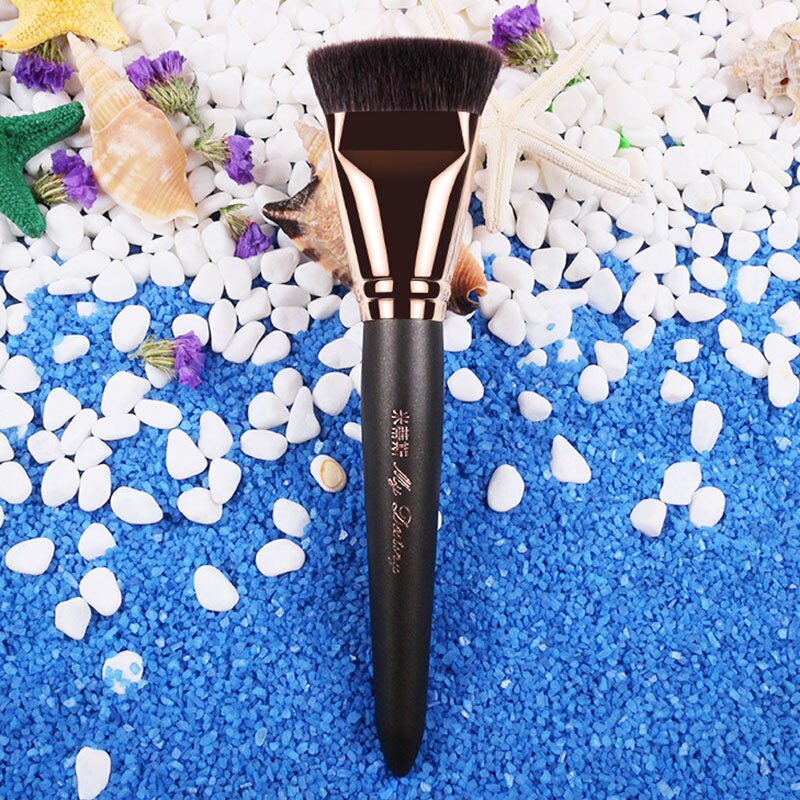 Mydestiny make-up kwast met platte basis, foundation- en bronzingkwast, cosmetische tools van geitenhaar, make-up tools 024