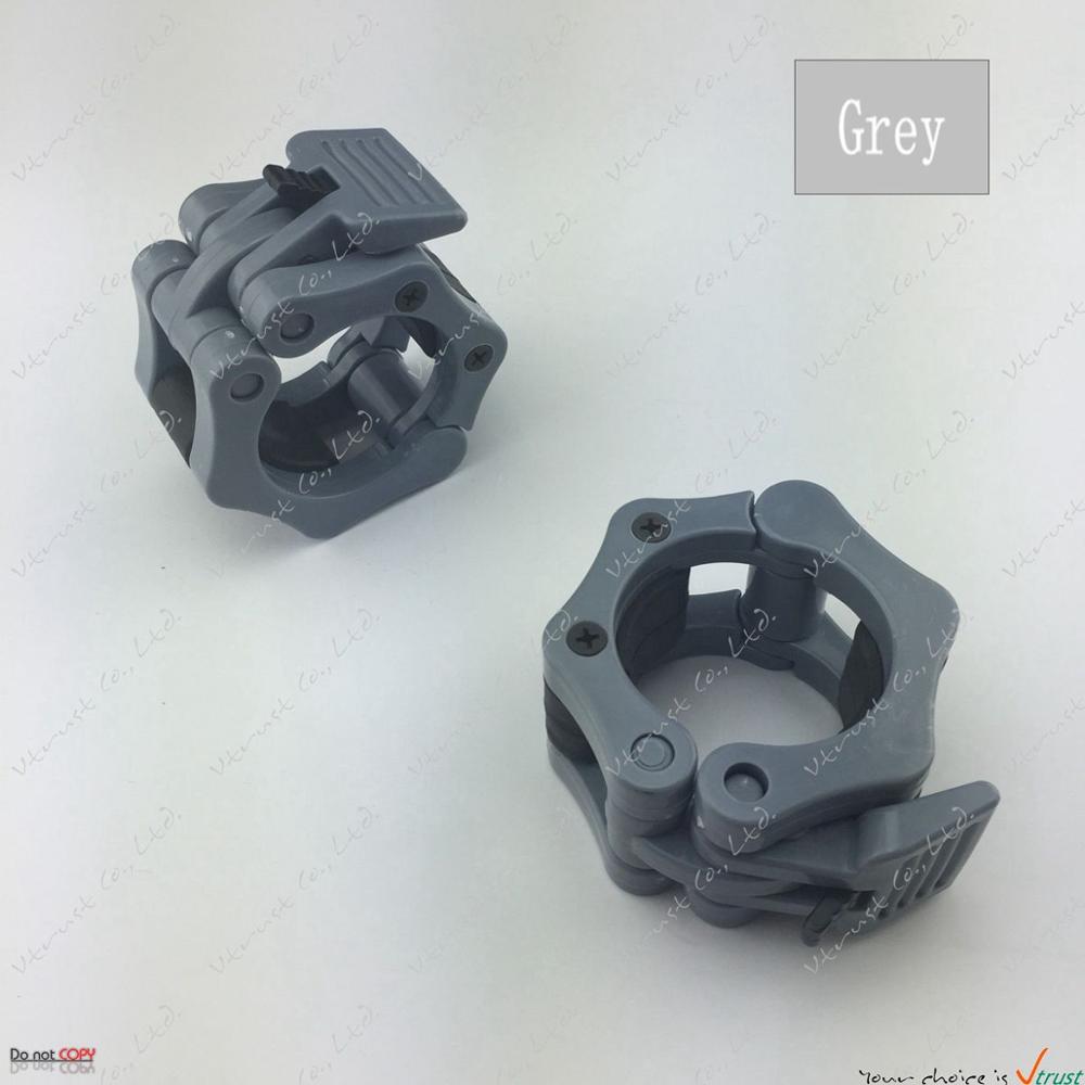Metal 50mm / 2" Lock Jaw collars standard barbell quick collars weight lifting gym easy lock collars NPGL (NPFL): LJC-Grey