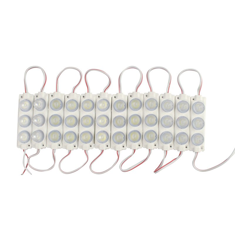 100pcs 3w LED Module DC12v 24V 3 led Injection Diffuse Reflection Side Lighting Module Source LED Sign Backlight Advertise Light
