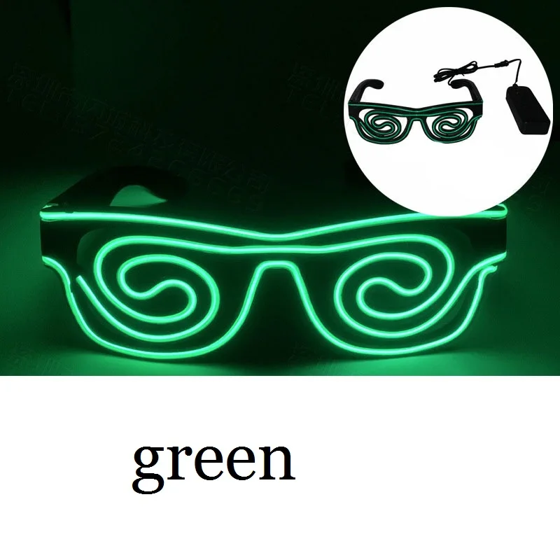 10pcs LED Luminous Wire Glasses Glow Party Light Decoration DJ Night Club Costume Sunglasses Cosplay Birthday Wedding: Olive