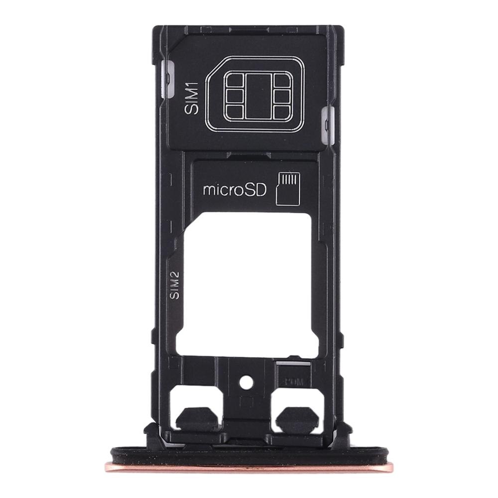 2 SIM Card Tray + Micro SD Card Tray Holder Replacement for Sony Xperia XZ2 Compact Phone Spare Parts: Brown