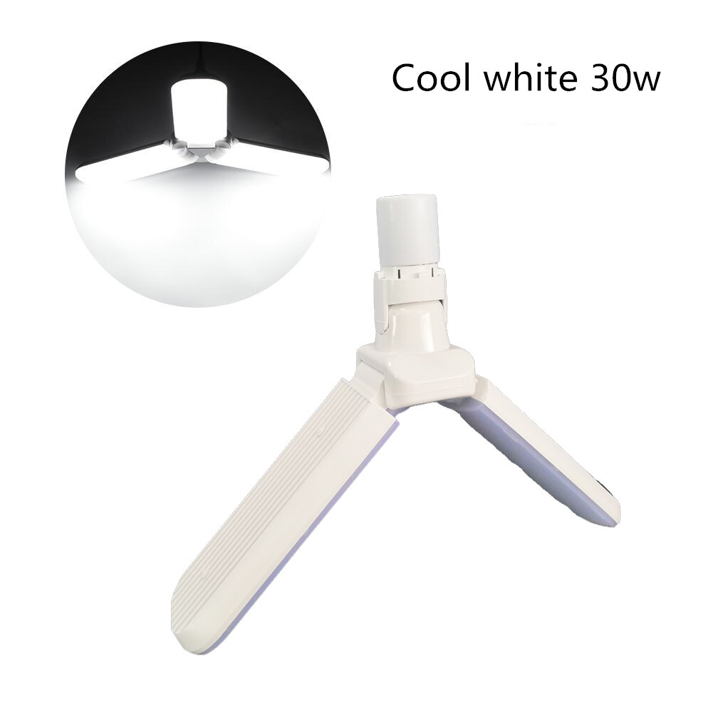 110-265V E27 Led Lamp Opvouwbare Fan Blade Lamp 30W 45W 65W Led Lamp Super bright White 6500K 3000K Voor Indoor Thuis Plafondlamp: Cool white 30w