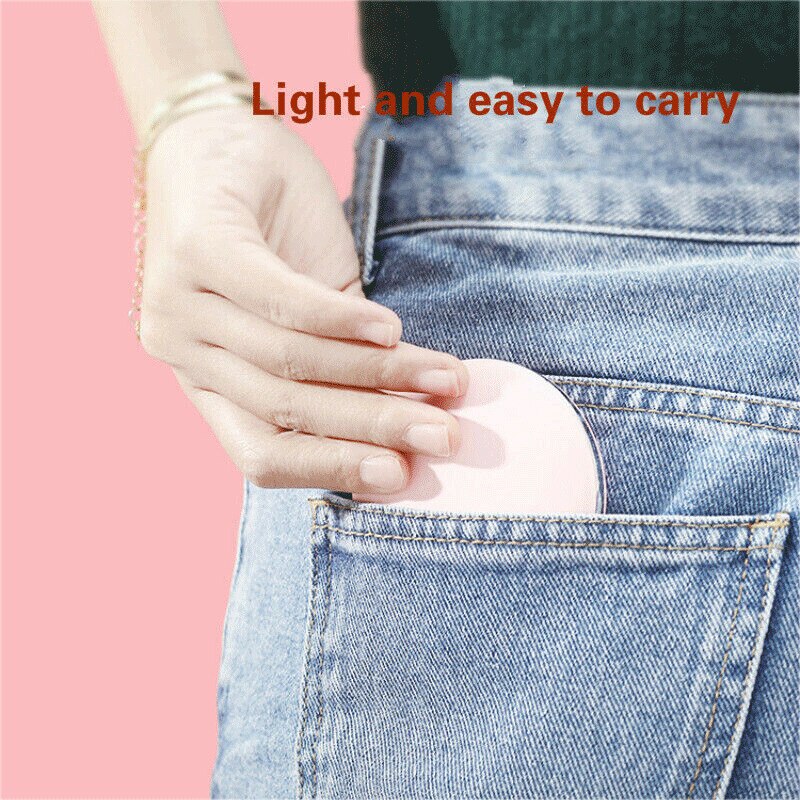 Make-up Cosmetische Opvouwbare Draagbare Compacte Pocket Spiegel met Led-verlichting Lampen Candy Kleur USB opladen draagbare ABS Spiegel