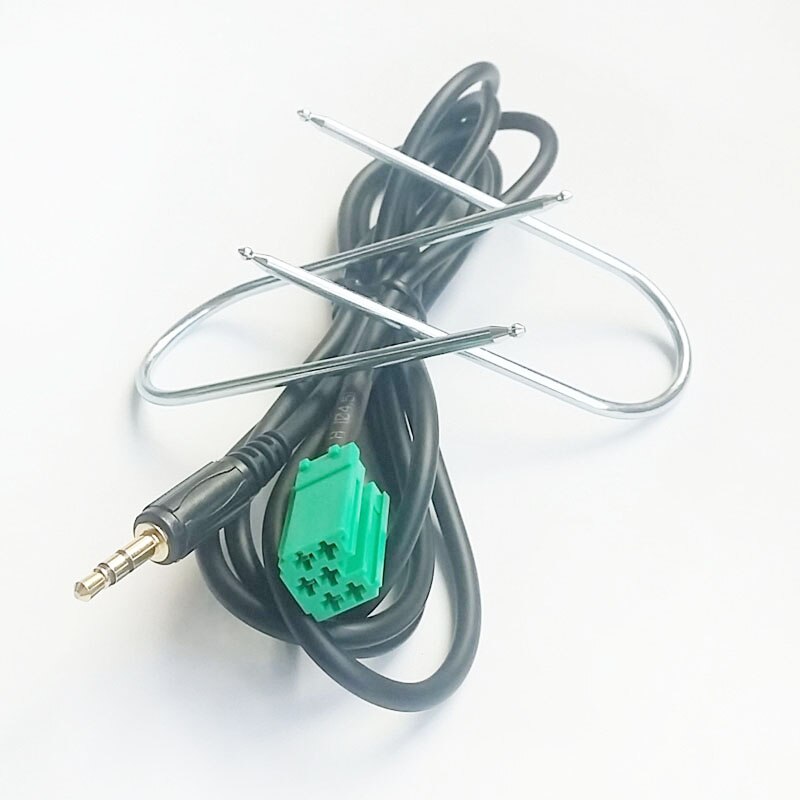 Biurlink Iso 6Pin Plug Aux Kabel 3.5Mm Jack Aux Bedrading Adapter Voor Renault Radio Updatelist
