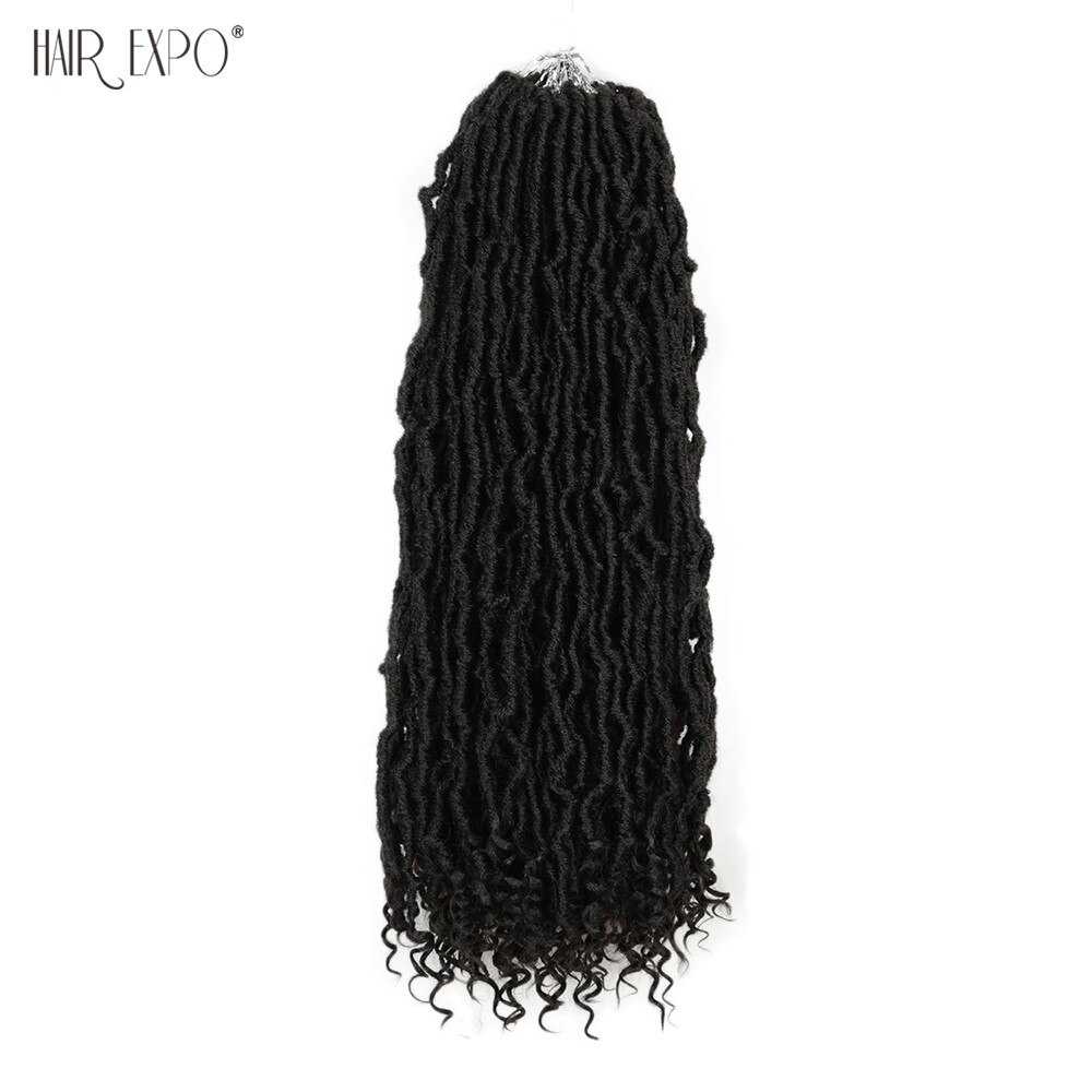 Dea da 20 pollici Faux Locs capelli all'uncinetto Nu Locs estensioni dei capelli intrecciate Ombre sintetiche parrucca di moda per capelli da donna Expo City: #1B / 1 Pz/lotto