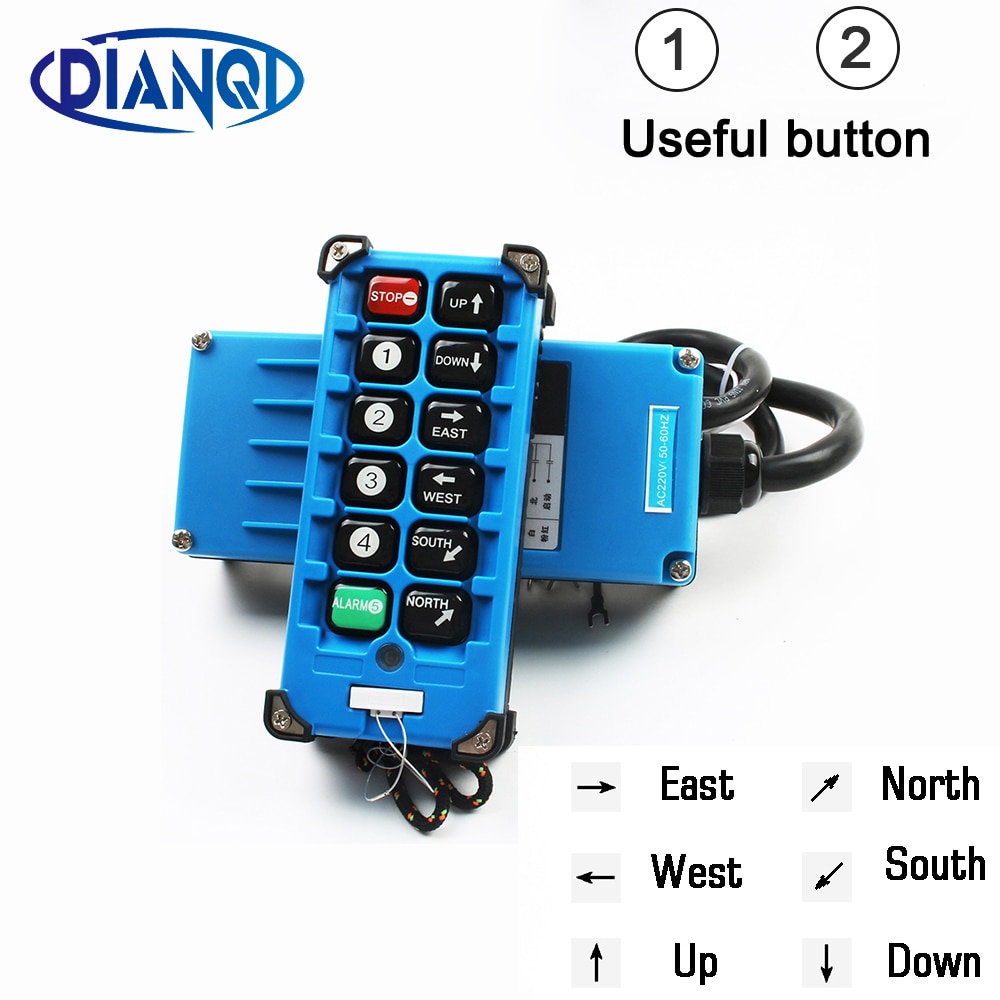 F21-E2B-8 industrial remote controller switches 10 Channels keys Direction button Hoist Crane Truck Radio Remote Control System