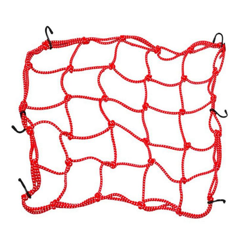 Filet à bagages pour moto, élastique, 40x40cm, pour rangement, organisateur de bagages: 03 Red