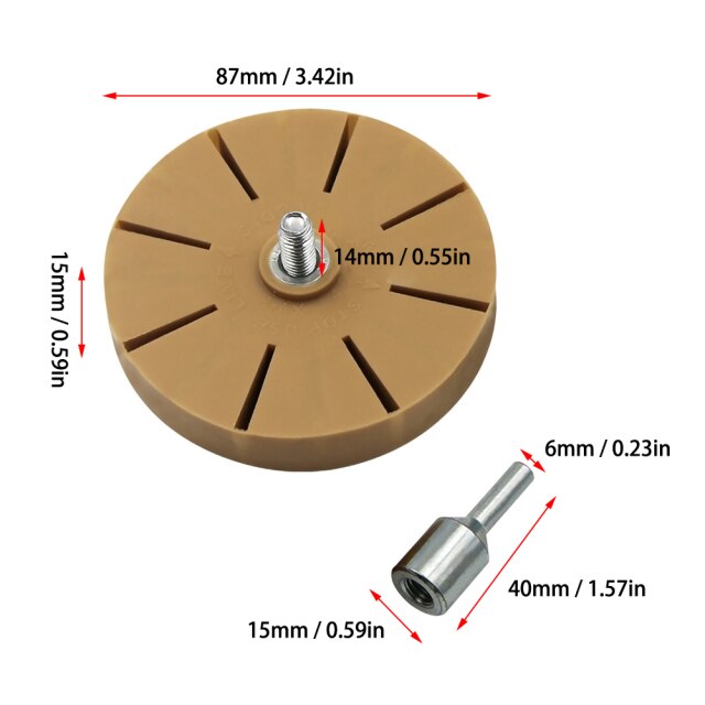 Decal Removal Eraser Wheel Heavy Duty Rubber Eraser Wheel Pinstripe, Adhesive Remover, Vinyl Decal, Graphics Removal Tools Ship: Default Title