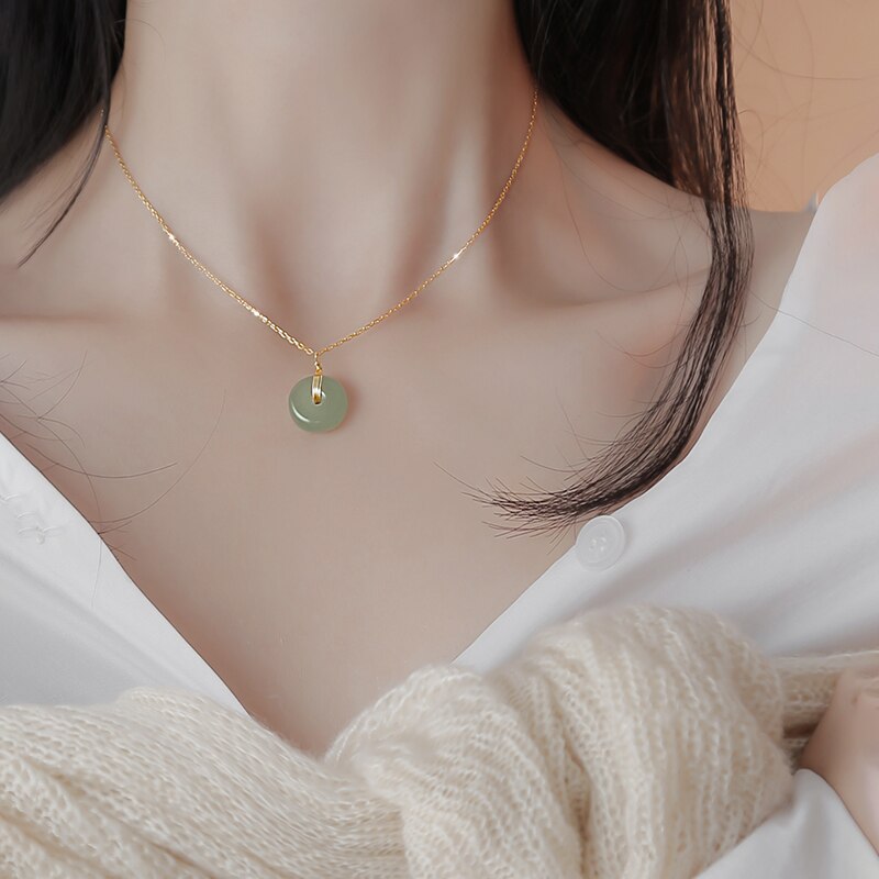 Anenjery ronde cirkel stenen ketting voor vrouwen gouden ketting choker collares s -n706