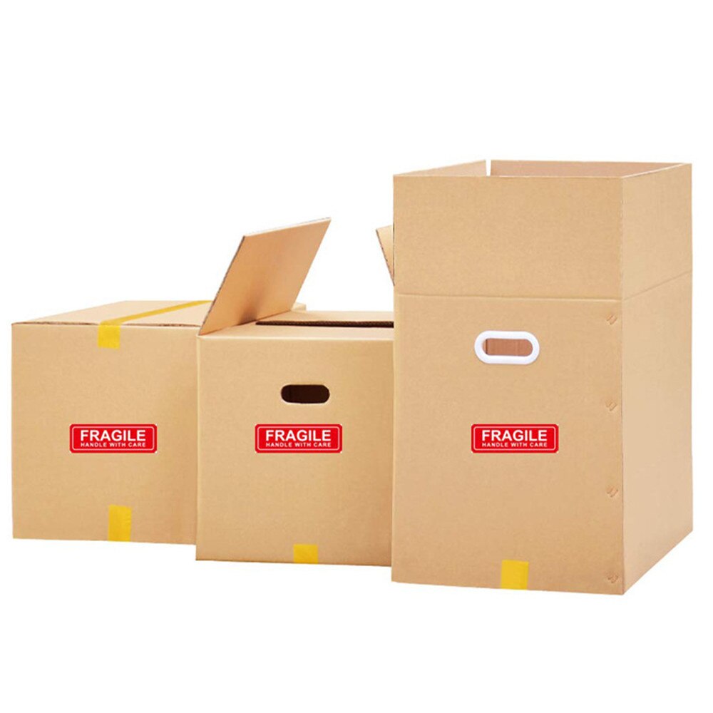 Red Warning Sticker Fragile Handle With Care DO NOT BEND 2.5x7.5cm Transport Packaging Remind Labels 150/500pcs/roll