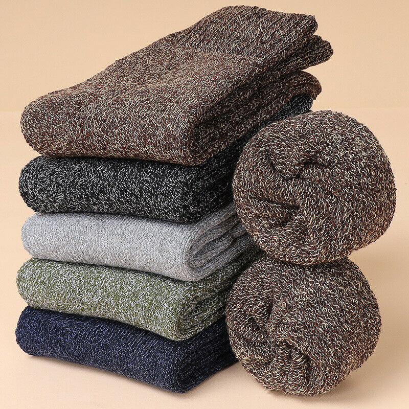 5 pares de inverno quente meias masculinas grossas meias femininas super mais grossas meias sólidas meias de inverno contra neve fria terry meias