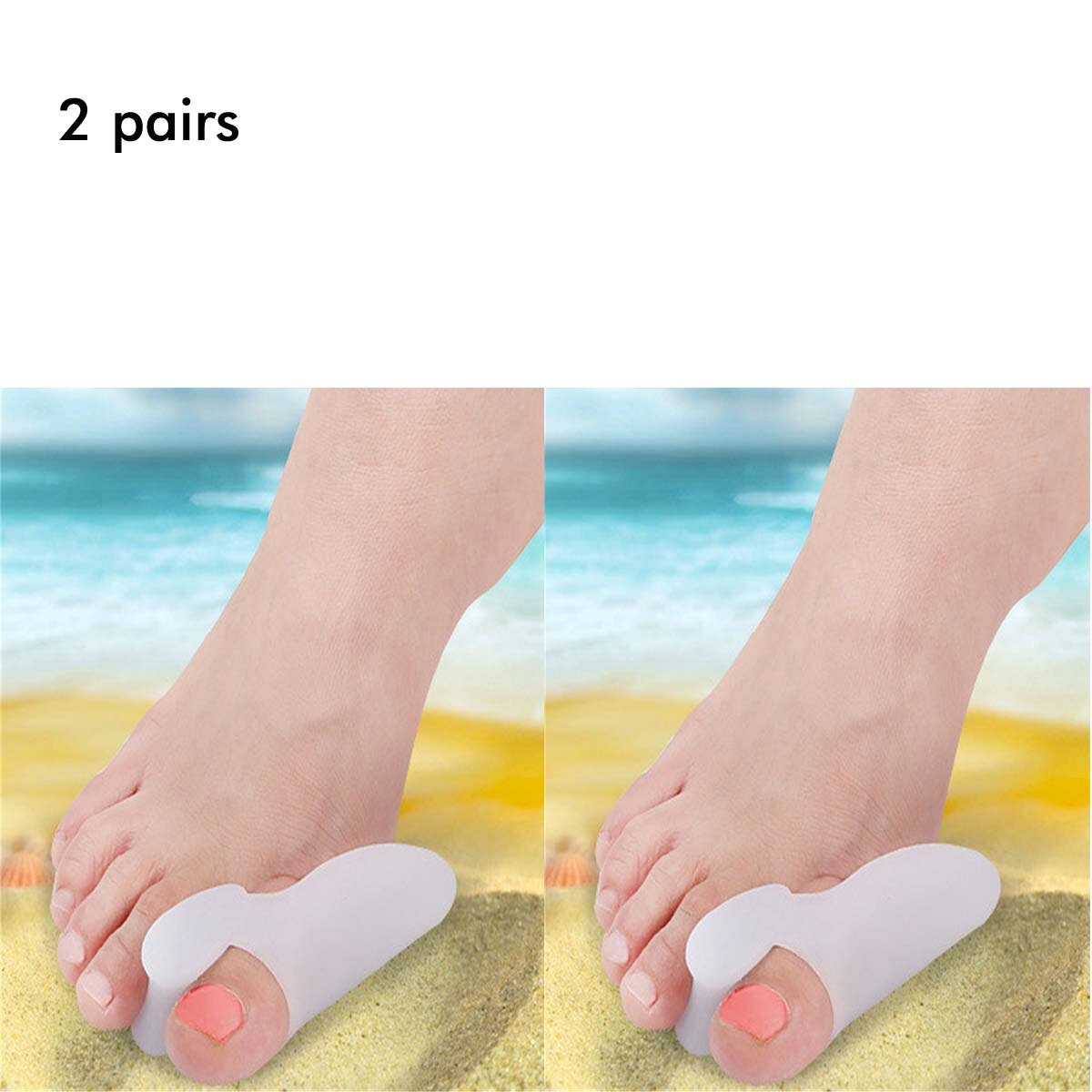 1Pair Silicone Gel Toe Separators Straightener Bunion Protector Cushion Pad Pain Relief Stretchers Health Care Products: Light Green
