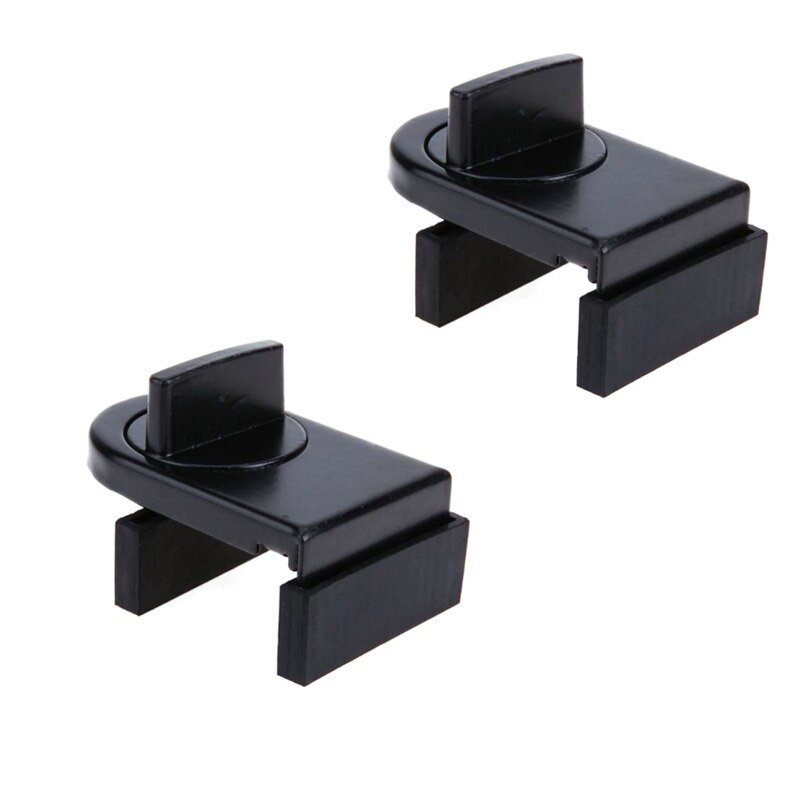 Verstelbare Schuiven Sash Stopper Kast Veiligheid Sloten Bandjes Anti-Dief Raam Schuifdeur Baby Kids Kind Veiligheid Deurslot: 2pc Black