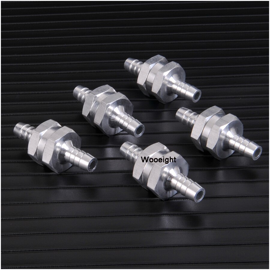 Válvula de retención de combustible de aleación de aluminio unidireccional, válvula de retención de no retorno de gasolina diésel de 8mm para carburadores y caravanas automotrices marinas/RV, 5 uds.