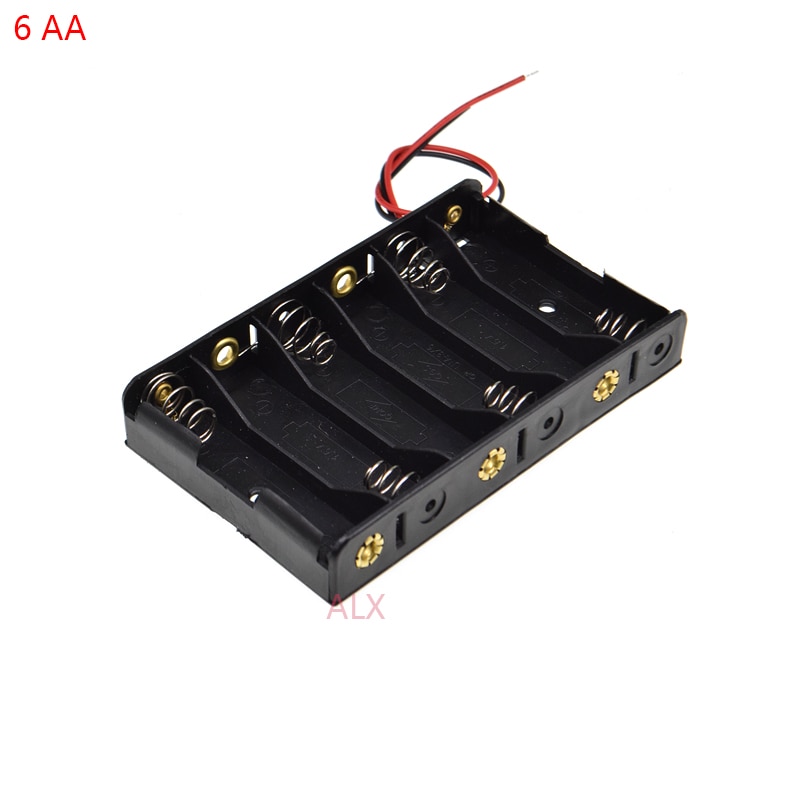 1 PCS 6 AA batterij houder met draad Leads 6x1.5 v 9 V 6AA 2A batterij case Opslag doos diy 6 slot AA Batterij Shell 6XAA 6 X AA