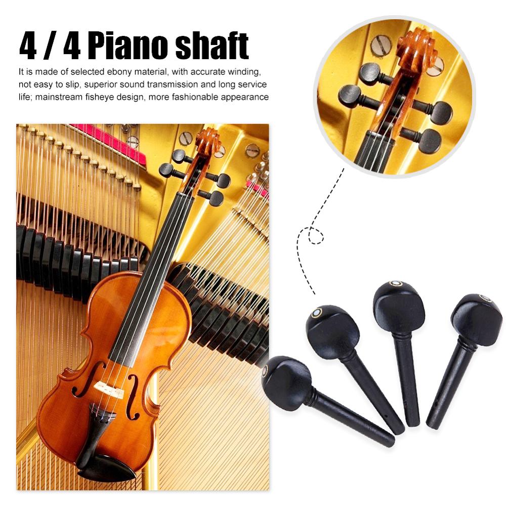 Ebony Violin Tuning Pegs Set Tuners with End Pin Set Fiddle Strings Instrument for Music Lovers Playing Accessories