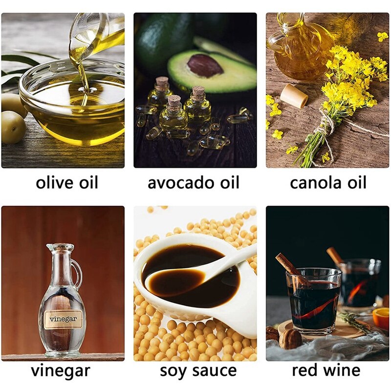 Pulverizador de aceite de oliva para cocina, botella rellenable, rociador de vinagre con cepillo de embudo, cepillo de limpieza para cocinar, barbacoa y ensalada