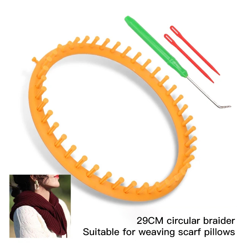 Rectangle Round Knitting Loom Weaving Scarf Sweater Hat Shawl Stitching Knitting Machine DIY Handmade Craft Braiding Tool: Champagne