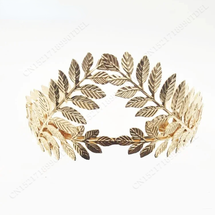 Diadema barroca de hoja de Metal dorado, tocado, corona, Tiaras, tocado, diosa romana, joyería para el cabello griego, accesorios de boda para novia: PLATEADO