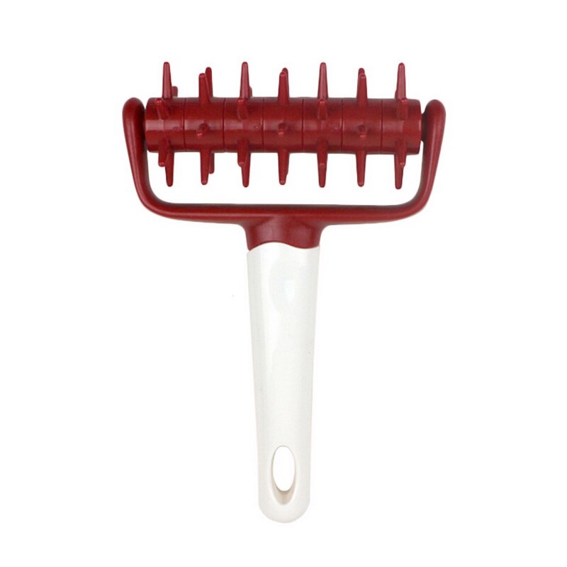 Rouleau de croûte de Pizza avec pointes grille Cutter trou poinçon Restaurant boulangerie tenu dans la main Pizza aiguille rouleau bricolage gâteau pain outil de cuisson ^: red