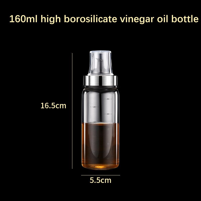 Cooking Seasoning Bottle Oil Vinegar Dispenser Soy Sauce Olive Glass Oil Bottle Oil Container Honey Pot Condiment Bottles tools: 160ml New oil bottle