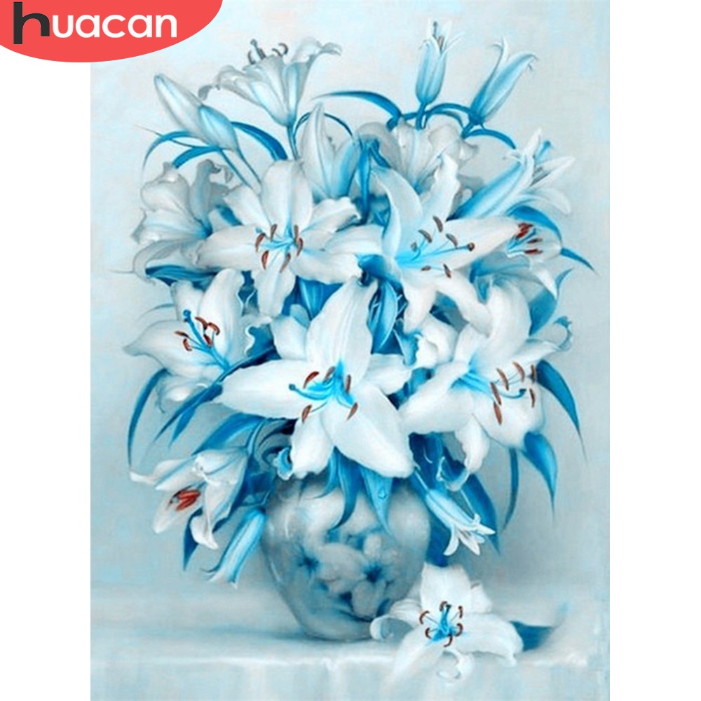 HUACAN Painting By Numbers Flower Lily HandPainted Art Dawing On Canvas Picture Kits DIY Home Decoration