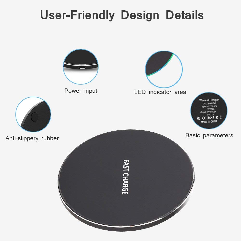 Originele Draadloze Oplader Pad Voor Lg V30s + V30 V30 + V35 G6 G7 Thinq Qi Chargeur Inductie (Nouvelle versie) voor Iphone X 8 Plus