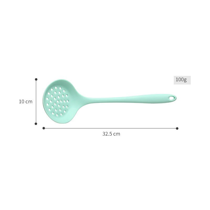 Cuchara y cuchara resistentes al calor, colador de giro, utensilios de cocina rosas, utensilios de silicona, 1 pieza aptos para lavavajillas, producto: Blue Strainer