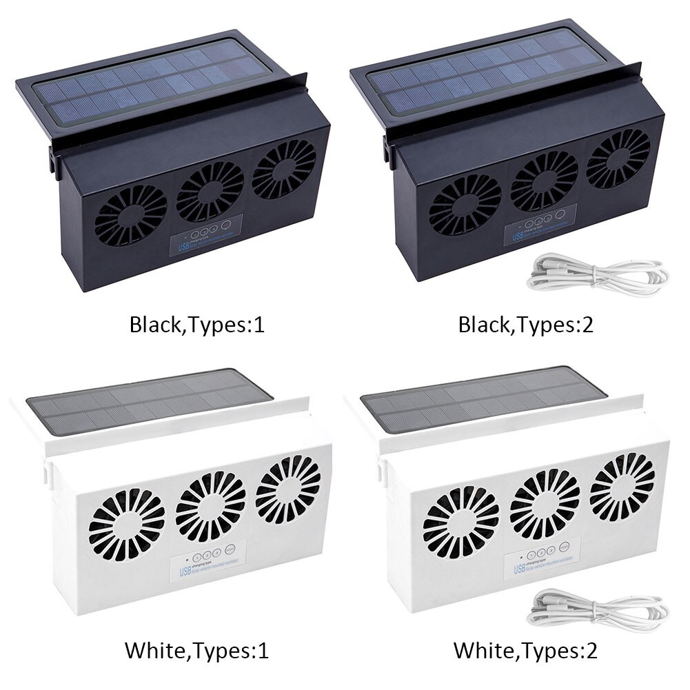 Letni wentylator samochodowy uniwersalna wentylacja okno grzejnik wydechowy zasilany energią słoneczną automatyczny rozpraszanie ciepła ABS dezodorujący odpowietrznik