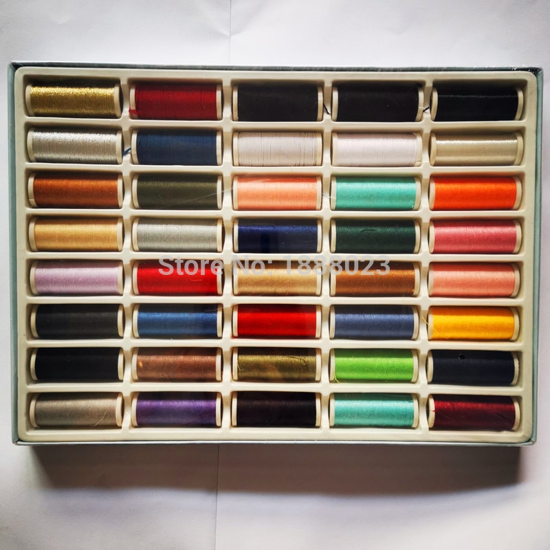 Sewing Thread Set, 40 spools of thread from 10-100m, ideal for sewing machines