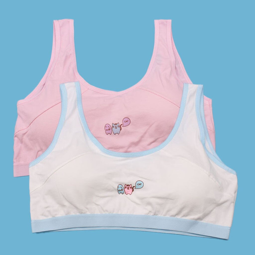 Kids Girls Underwear Foam Bra Vest Children Underclothes Sport Undies Clothes Cotton Soft Brassiere Sport Girl Bras For Teen