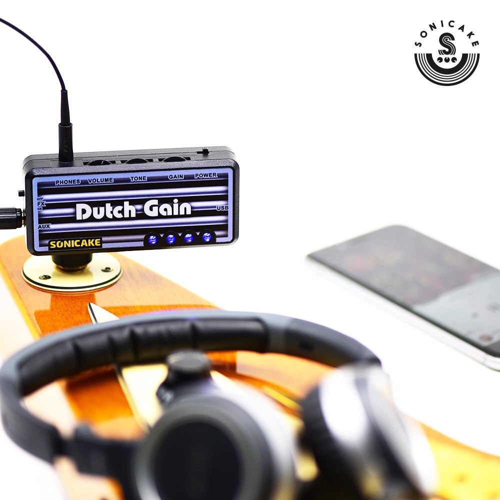 Sonicake-Amplificador de auriculares para guitarra eléctrica, amplificador portátil recargable por USB, con gran distorsión