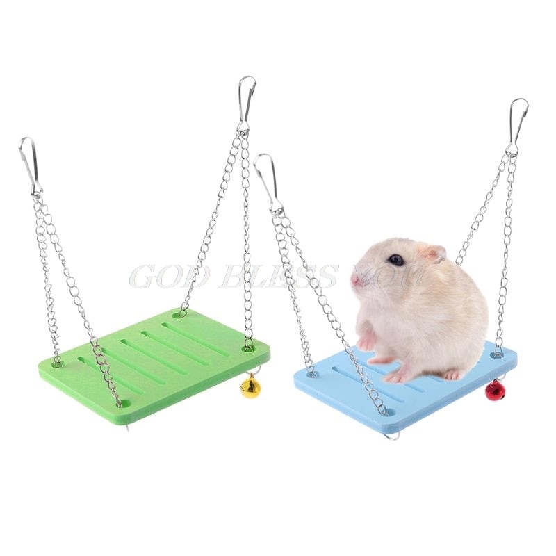 Image result for Wooden Parrot Hamster Swing Hanging Bell Cage Toy ... - Grandado