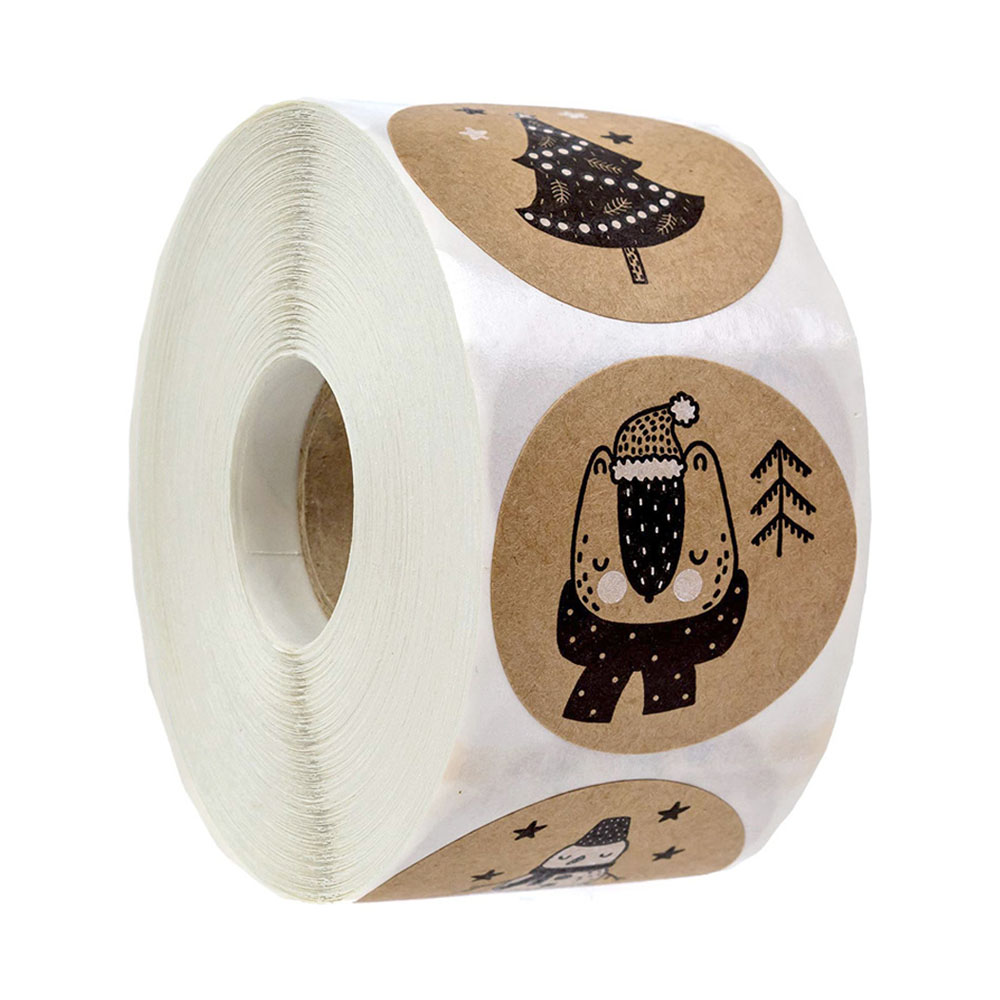 50-500 stuks 6 ontwerpen sticker sneeuwvlok kerstlabel geschenkdoos decoratie sticker gelukkige kerstdag dierenstickers papier