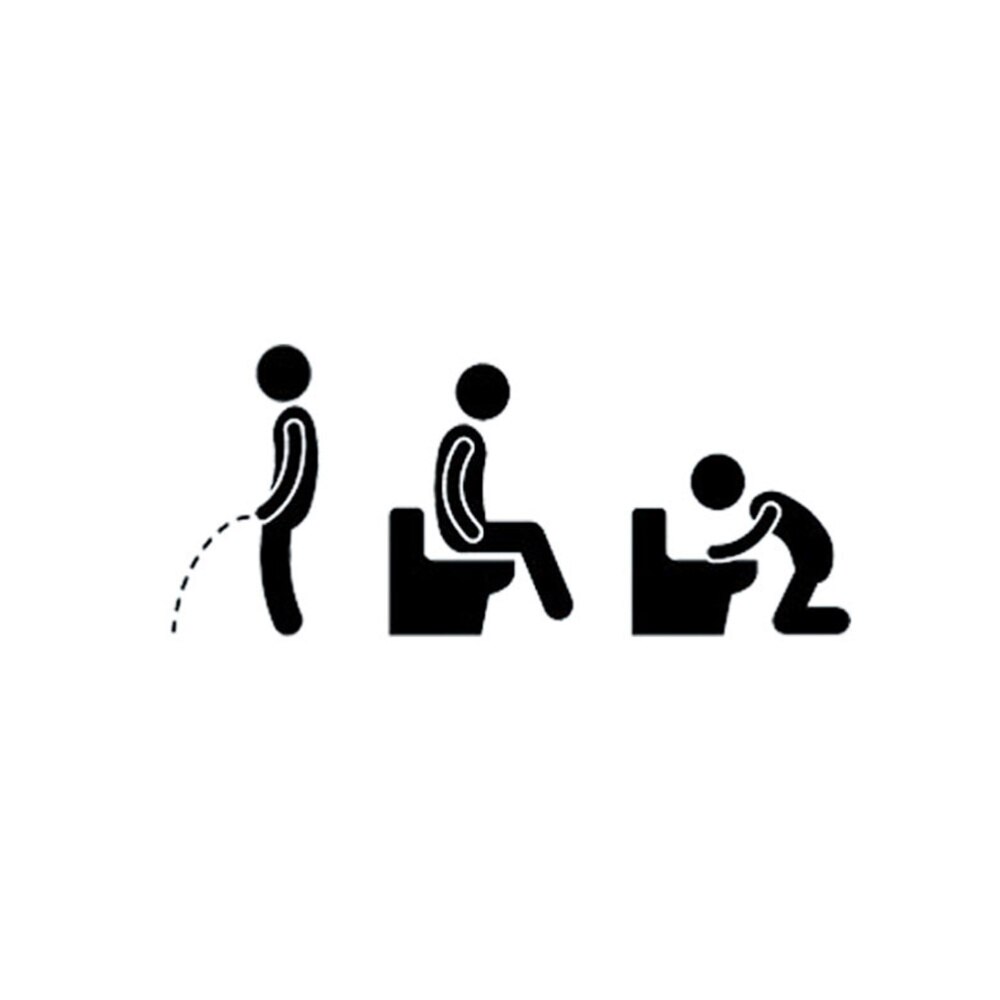 5Pcs Wc Stickers Pvc Grappige Verwijderbare Decoratie Badkamer Decal Voor Bar Thuis