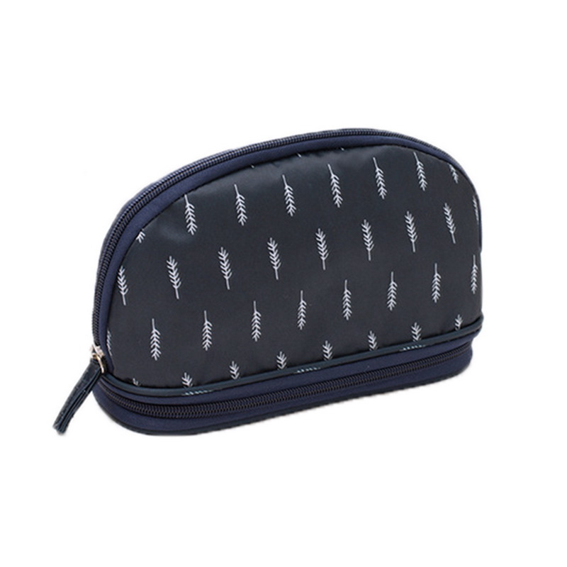 SHUJIN Portable Flamingo Cosmetic Bag Double Layer Travel Makeup Pouch Bags Circular Woman Make Up Bag Brush Organizer: C