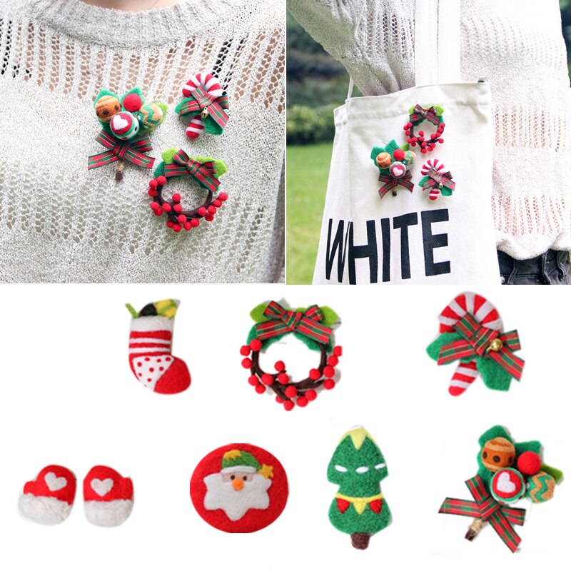 Berry guirnalda broche lana manualidad de fieltro DIY pinchado conjunto Kit para manualidades para Material de la aguja bolsa de paquete de Lollipop