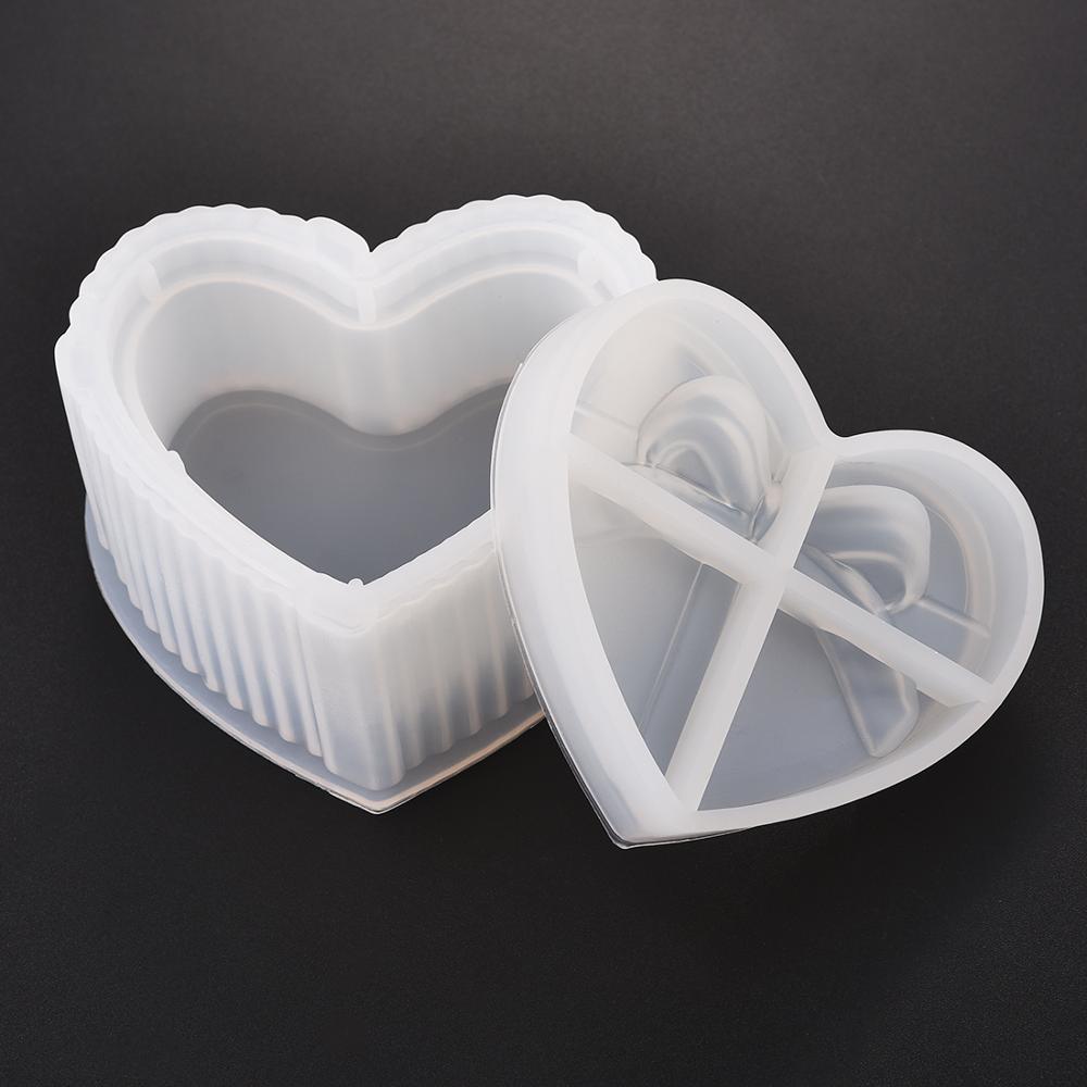 Resin Silicone Mold Storage Box Mold For Jewelry Making Heart Shape Cut Mold DIY Crystal Epoxy UV Box Jewelry Tools Moulds: 08