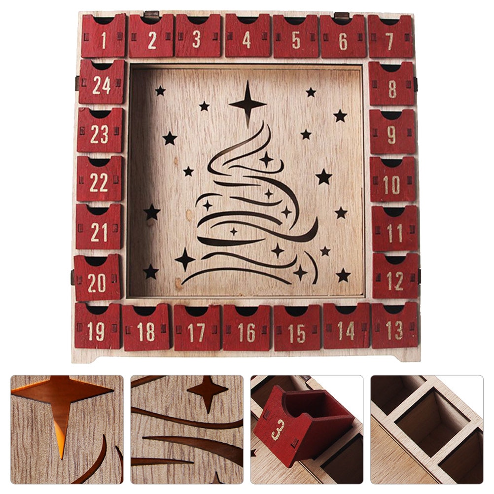 1pc Countdown Calendar Xmas Square Shaped Advent Calendar for Xmas