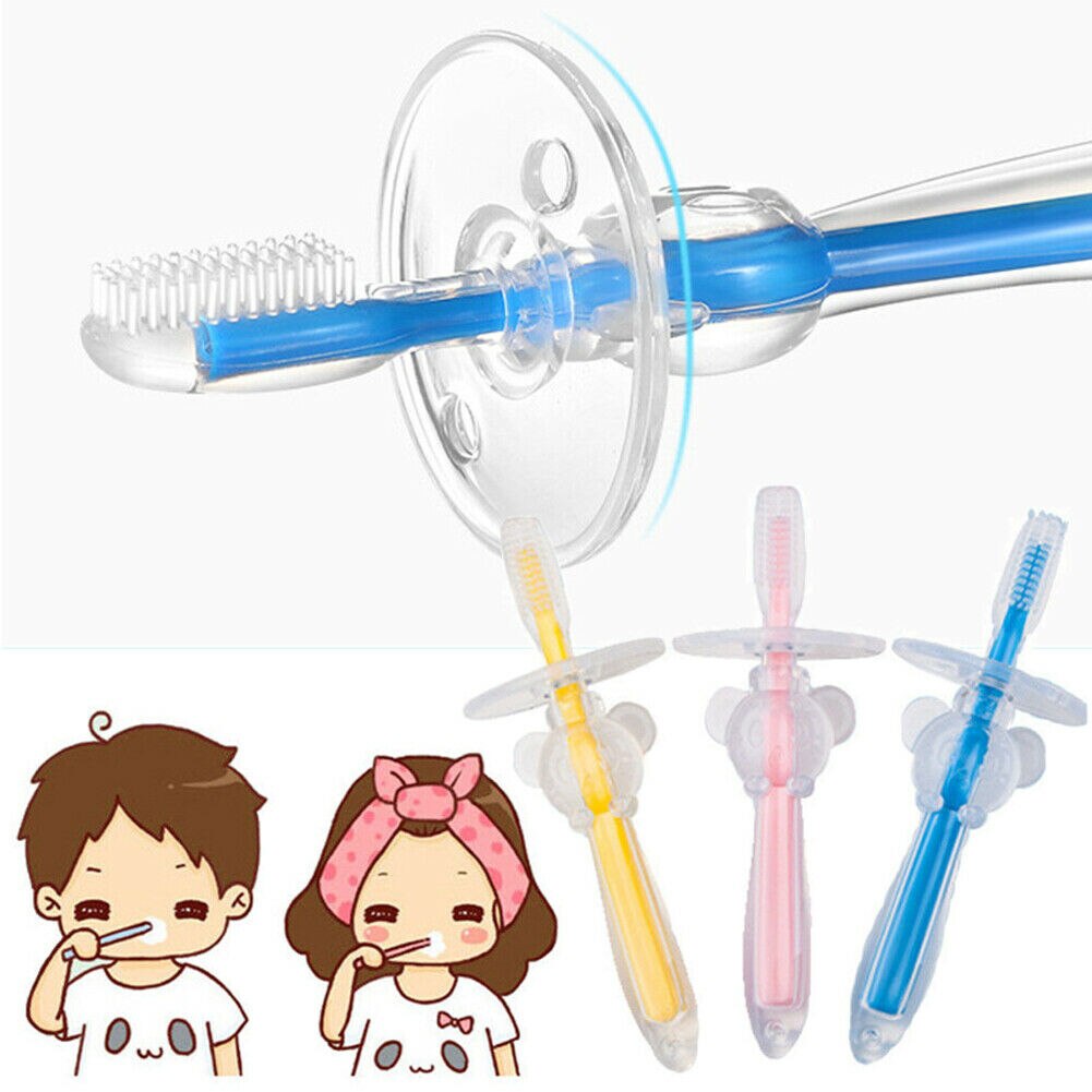cepillo de dientes de silicona para niños lindo divertido niños Manual niños niñas cepillos de dientes