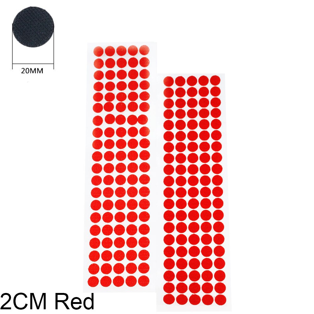 100Pair 20-30MM Velcros Adhesive Self Adhesive Fastener Tape Hooks and Loops Magic Tape Dots Sticker Nylon Home Klitterband Glue: 2CM Red