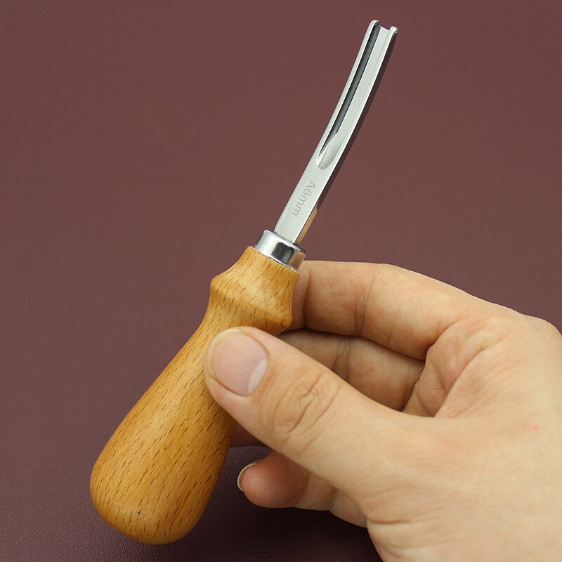 Leather Edge Skiving Beveler Tool 3 Size 8mm 6mm 4mm DIY Skiving Beveling Knife Kit Cutting Trimming Tools with Wood Handle Set